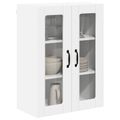 vidaXL Nástenný sklenený kabinet LUCCA Biela 60 x 31 x 80 cm