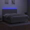 vidaXL Posteľ boxsping s matracom a LED bledosivá 160x200 cm látka