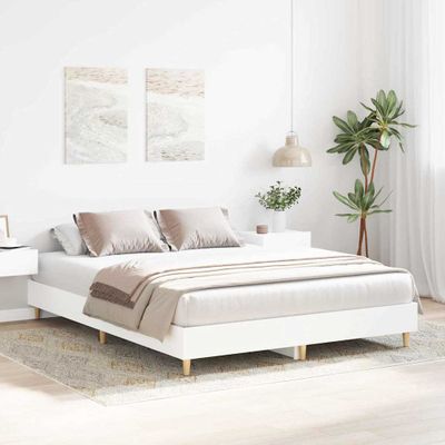 vidaXL Rám postele 2 ks Biela 152 x 203 cm Kompozitné drevo