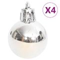 vidaXL 70-dielna sada vianočných ozdôb strieborná/biela