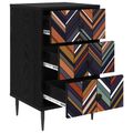 vidaXL Nočný stolík OMMEN Čierny dub 36 x 33 x 61 cm Kompozitné drevo