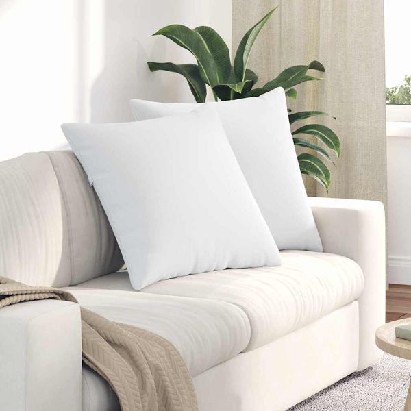 vidaXL Vankúše na pohovku 2 pcs Biela 80 x 80 cm látka