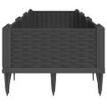 vidaXL Záhradný kvetináč s kolíkmi čierny 125x40x28,5 cm PP