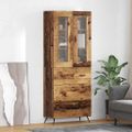 vidaXL Vysoký kabinet so policou 2 ks Staré drevo 69,5 x 34 x 180 cm