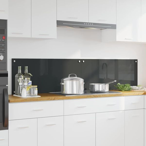 vidaXL Kuchynský obklad 2 pcs Tmavo šedá 90 x 40 cm tvrdené sklo