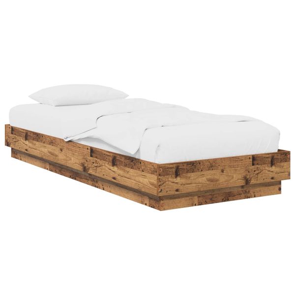 vidaXL Rám postele na podlahe Staré drevo 80 x 200 cm Kompozitné drevo