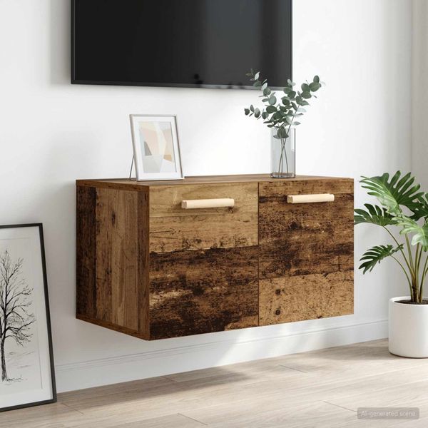 vidaXL Nástenná skrinka Staré drevo 60 x 36,5 x 35 cm Kompozitné drevo