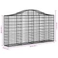 vidaXL Oblúkové gabiónové koše 12 ks 200x30x100/120cm pozinkov. železo