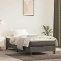 vidaXL Matrac s taštičkovými pružinami stredná tvrdosť tmavosivý 80x220x20 cm zamat