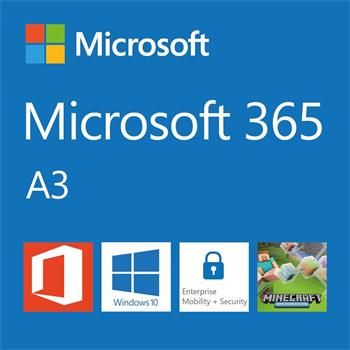 Elektronická licencia: Microsoft CSP Microsoft 365 A3 for students (pre študentov) predplatné 1 rok, vyúčtovanie mesačne Softvér, kancelársky, pre študentov, predplatné 1 rok (vyúčtovanie mesačne), 1 používateľ, CSP - Elektronická licencia