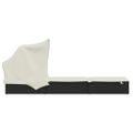 vidaXL Lehátko so skladacou strechou čierne 213x63x97cm polyratan