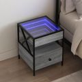 vidaXL Konferenčný stolík s nekonečnými LED sivý sonoma 40x40x51 cm