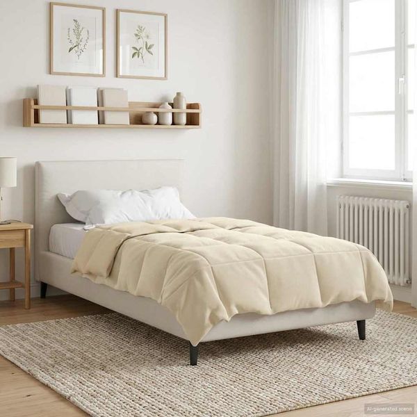 vidaXL Prikrývka na celý rok Krémová 135 x 220 cm Mikrovlákno