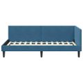 vidaXL Rohový rám postele s čelnou doskou Modrá 80 cm x 200 cm Zamat