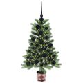 vidaXL Vianočný stromček s 150 LED-i so stojanom Zelená 90 cm PE