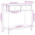 vidaXL Konzolový stolík dub sonoma 75 x 34,5 x 75 cm kompozitné drevo