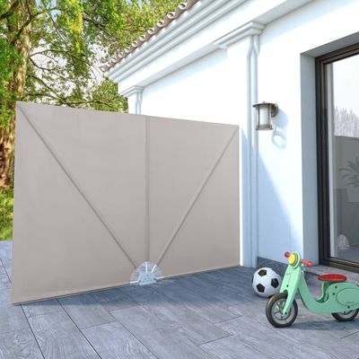 vidaXL Skladacia bočná markíza na terasu, krémová 240x160 cm