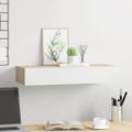 vidaXL Nástenná zásuvková polica dubová a biela 60x23,5x10 cm MDF