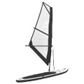 vidaXL Nafukovací Stand up paddleboard s plachtou, čierno biely