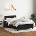 vidaXL Posteľný rám boxspring s matracom a LED čierny 120x210 cm zamat