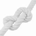 vidaXL Bavlnený povraz 20 mm 50 m Biela 100% bavlna