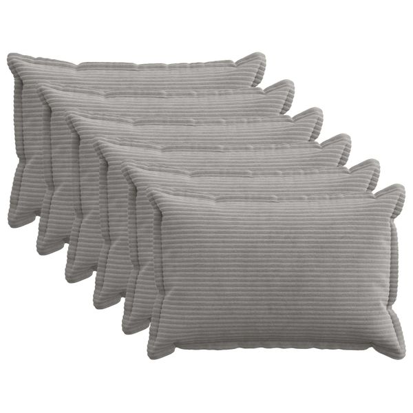vidaXL Poťah na podložku 6 ks HOUTEN Svetlosivá 40 x 60 cm manšestr