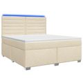 vidaXL Posteľ boxspring s matracom Krémová 140 x 190 cm Látka