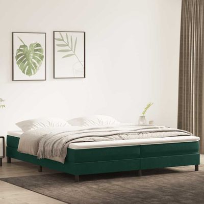 vidaXL Box Spring Posteľ bez matraca Tmavo zelená 200x210 cm Zamat