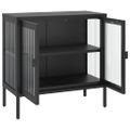 vidaXL Komoda čierna 70x35x70 cm sklo a oceľ
