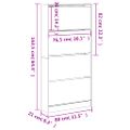 vidaXL Botník so 4 výklopnými zásuvkami biely 80x21x163,5 cm