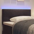 vidaXL LED hlavová doska s LED pásikmi Tmavohnedá 90 cm látka