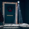 vidaXL Vianočný stromček, kužeľ, 100 LED studené biele svetlo 70x180cm