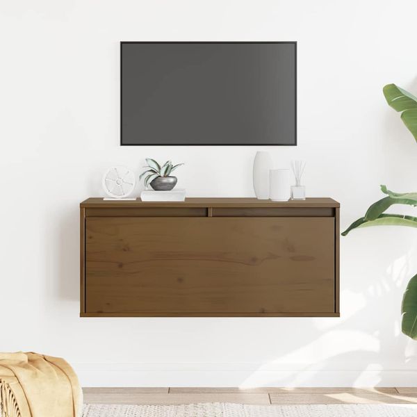 vidaXL Nástenná skrinka medovo-hnedá 80x30x35 cm masívna borovica