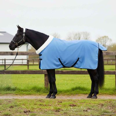 vidaXL Plášť pre kone Plný aqua 105 cm Polárna fleece