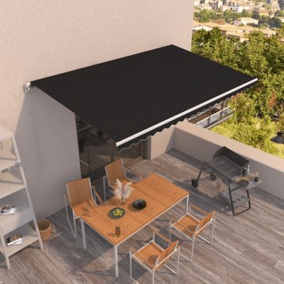 vidaXL Ručne zaťahovacia markíza 500x350 cm antracitová