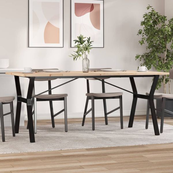 vidaXL Jedálenský stolík v tvare Y 180x90x75,5 cm borovica a oceľ