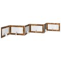 vidaXL Skladacia psia brána so stojanmi 6 ks Dymový dub 602 cm