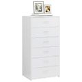 vidaXL Komoda so 6 zásuvkami, lesklá biela 50x34x96cm kompozitné drevo