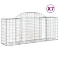 vidaXL Oblúkové gabionové koše 7 ks 200x50x80/100cm pozinkované železo
