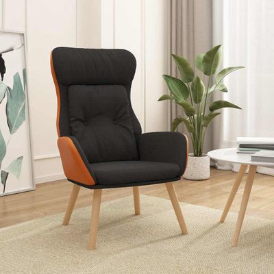 vidaXL Relaxačné kreslo čierne látka a PVC