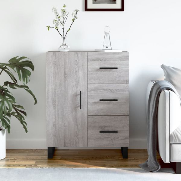 vidaXL Komoda sivý dub sonoma 69,5x34x90 cm kompozitné drevo