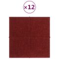 vidaXL Nástenné panely 12 ks vínovočervené 30x30 cm látkové 1,08 m²