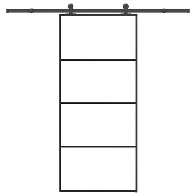 vidaXL Posuvné dvere s kovaním ESG sklo a hliník 90x205 cm