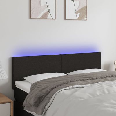 vidaXL Čelo postele s LED čierne 144x5x78/88 cm látka