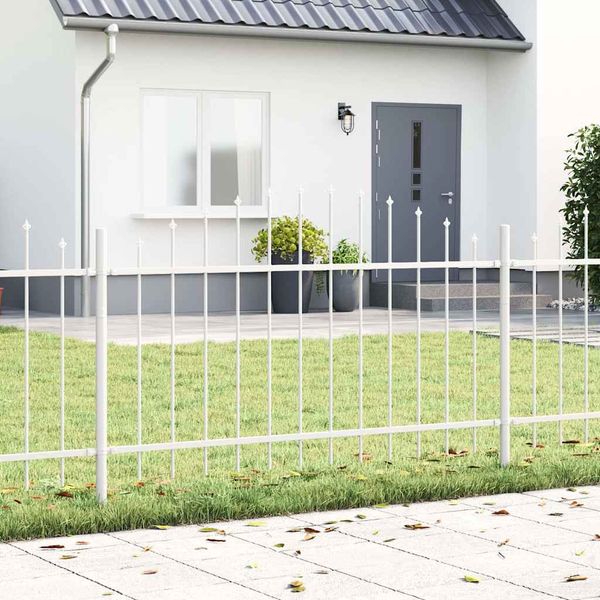 vidaXL Záhradný plot 4 pcs Biela 170 x 140 cm