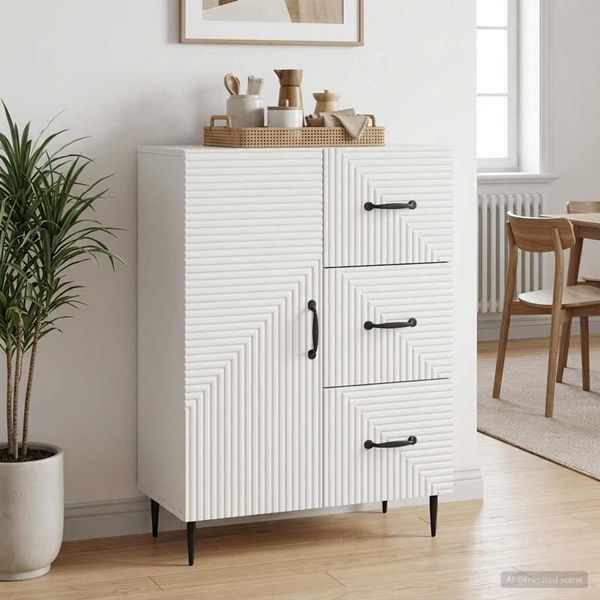 vidaXL Servírovacia skriňa Biela 66 x 34,5 x 89,5 cm Kompozitné drevo