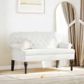 vidaXL Chesterfield lavica Biela 119,5 x 64,5 x 75 cm Umelá koža