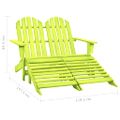 vidaXL 2-miestna záhradná stolička a taburetka Adirondack jedľa zelená