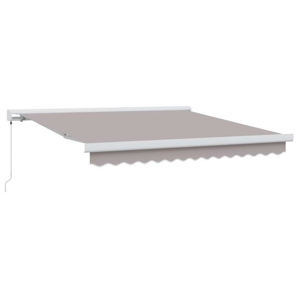 vidaXL Sklopná markíza Svetlosivá 350 x 250 cm Plátno a hliník