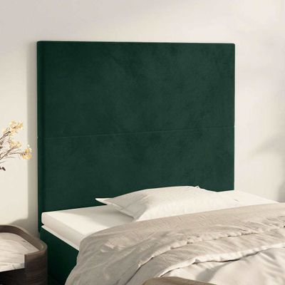 vidaXL Čelo postele tmavozelené 100x5x118/128 cm zamatové